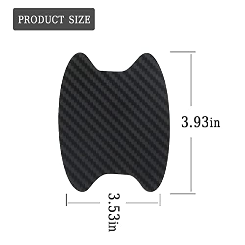 4PCS Sticker, Carbon Fiber Anti-Scratches Car Door Cup Protector, Non-Marking Auto Door Handle Protective Film, Universal for Most Car Handles (Black/4PCS)