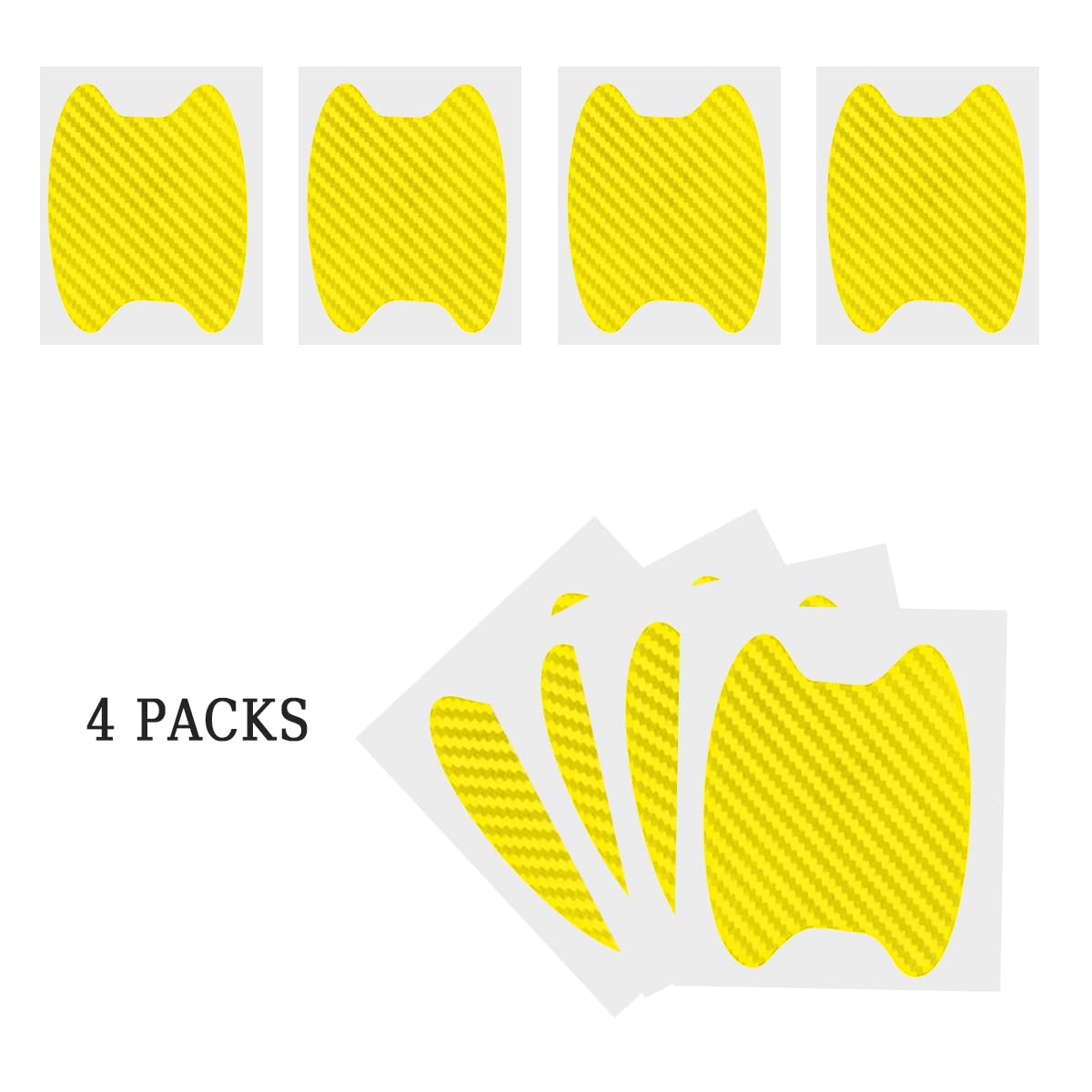 4PCS Sticker, Carbon Fiber Anti-Scratches Car Door Cup Protector, Non-Marking Auto Door Handle Protective Film, Universal for Most Car Handles (Black/4PCS)