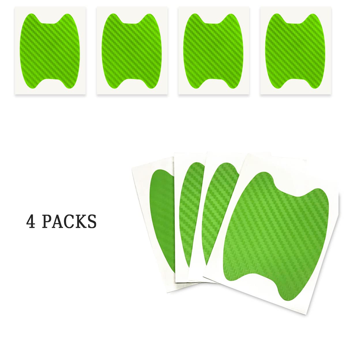 4PCS Sticker, Carbon Fiber Anti-Scratches Car Door Cup Protector, Non-Marking Auto Door Handle Protective Film, Universal for Most Car Handles (Black/4PCS)