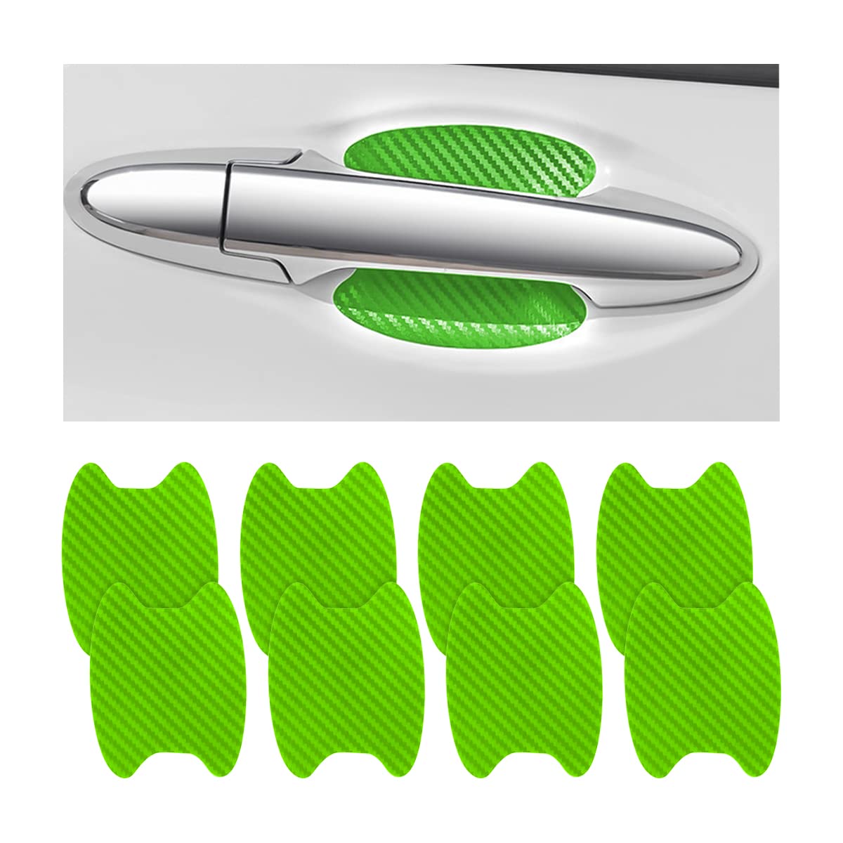 4PCS Sticker, Carbon Fiber Anti-Scratches Car Door Cup Protector, Non-Marking Auto Door Handle Protective Film, Universal for Most Car Handles (Black/4PCS)
